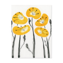 Cartes postales de fleurs de pavots jaunes moderne