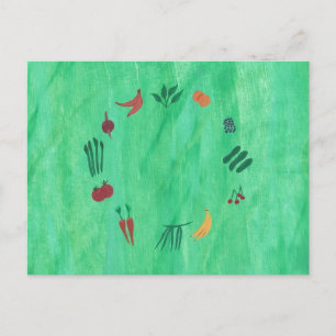 Cartes postales de fruits et légumes colorés