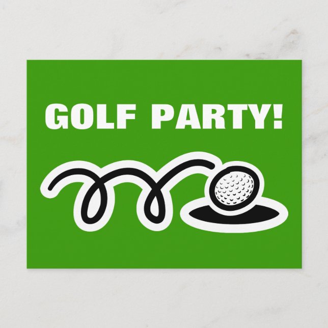 Cartes postales de golf pour invitations à des fêt (Devant)