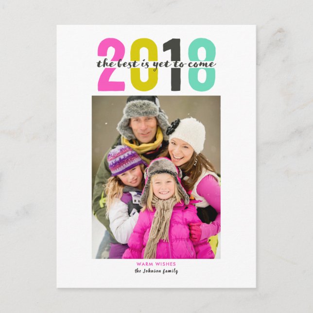 Cartes postales de la bonne année | 2018 % pipe% (Devant)