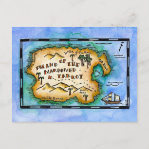 Cartes postales de la carte au trésor du perroquet