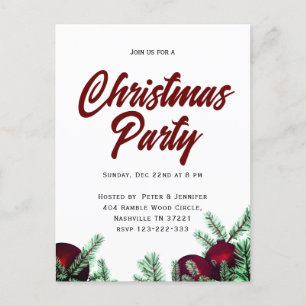 Cartes postales de l'invitation de Noël