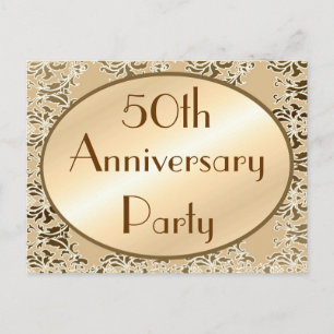 Cartes postales de l'invitation Vintage du 50e ann