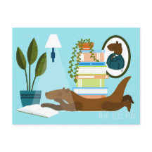 Cartes postales de loutre de lecture