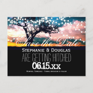 Cartes postales de mariage avec guirlande lumineus