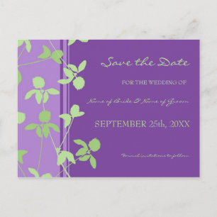 Cartes postales de mariage Fleurs de Lime Violette