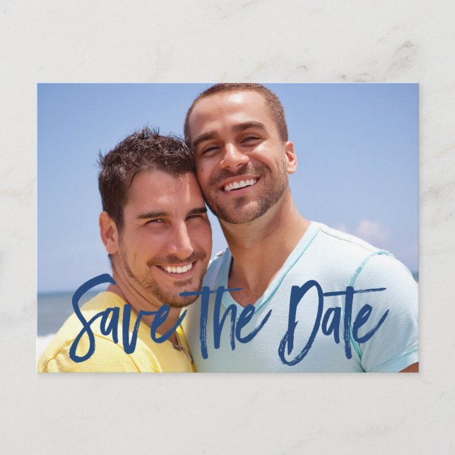 Cartes postales de mariage gay pour annoncer la da (Devant)