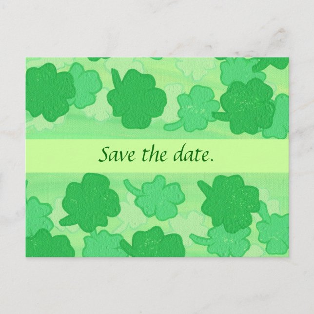 Cartes postales de mariage Shamrocks verts Enregis (Devant)