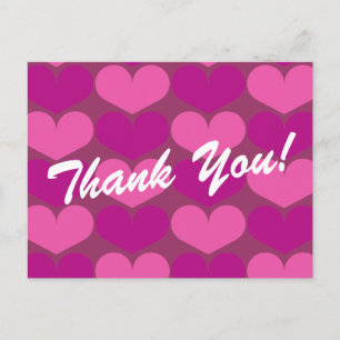 Cartes postales de Merci avec empreinte cardiaque