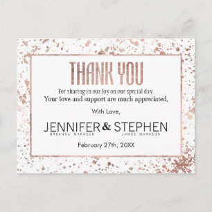 Cartes postales de Merci de peinture or rose