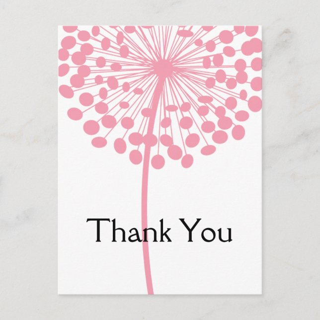 Cartes postales de Merci rose Dandelion 2 (Devant)