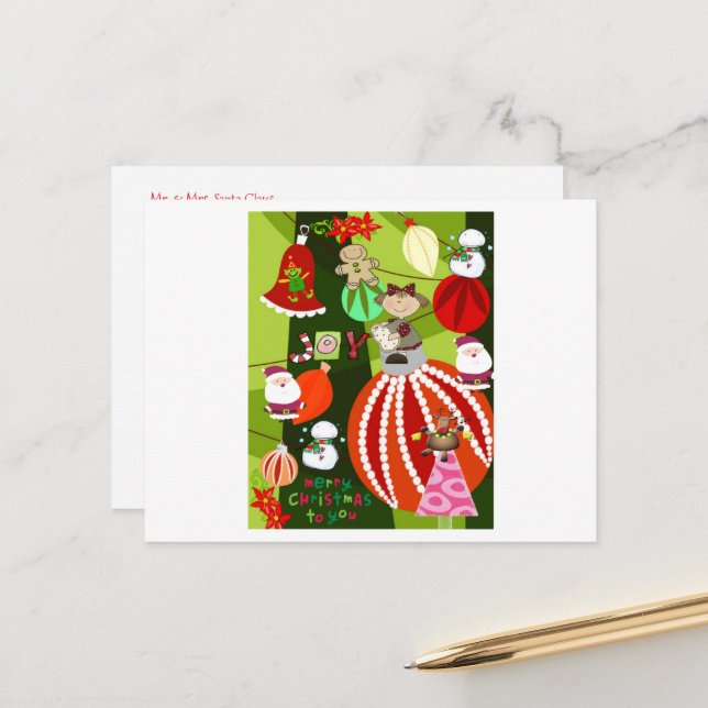Cartes postales de Noël (Devant/Arrière en situation)