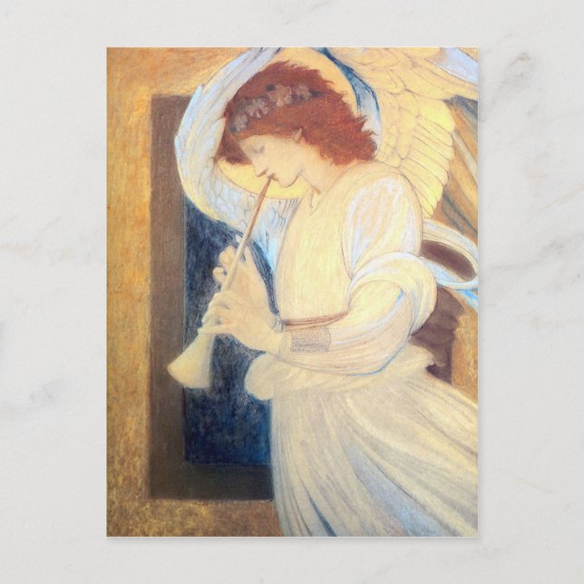 Cartes postales de Noël Angel Burne-Jones Gold Bla (Devant)