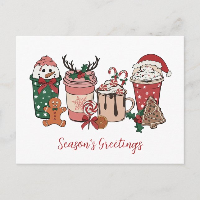 Cartes postales de Noël Café Cookies (Devant)