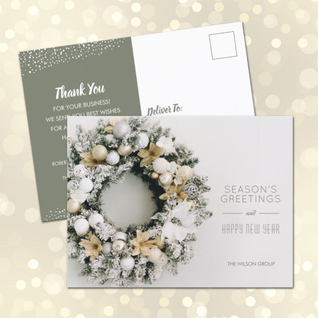 Cartes postales de Noël Couronne en or blanc (Créateur téléchargé)