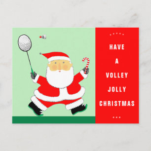 Cartes postales de Noël de Badminton amusant
