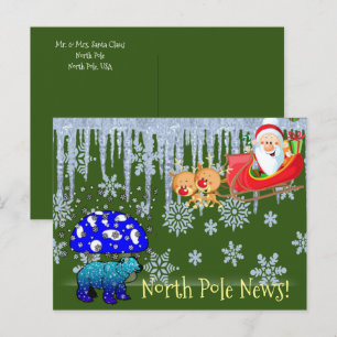 Cartes postales de Noël Pôle Nord Ours Polaire Pèr