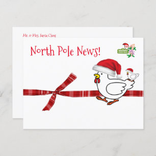 Cartes postales de Noël Pôle Nord Poulet