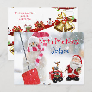 Cartes postales de Noël Pôle Nord Snowman