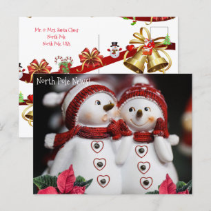 Cartes postales de Noël Pôle Nord Snowman