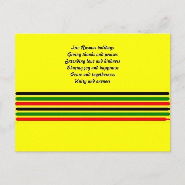 cartes postales de noël rasta-irie rasmas (Devant)