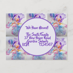 Cartes postales de nouvelle adresse de fleurs d'Ir