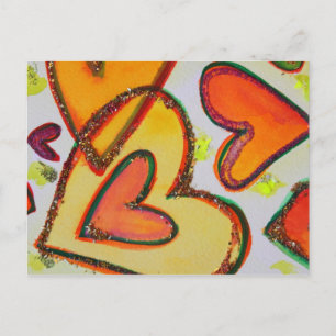 Cartes postales de passage des coeurs de rire