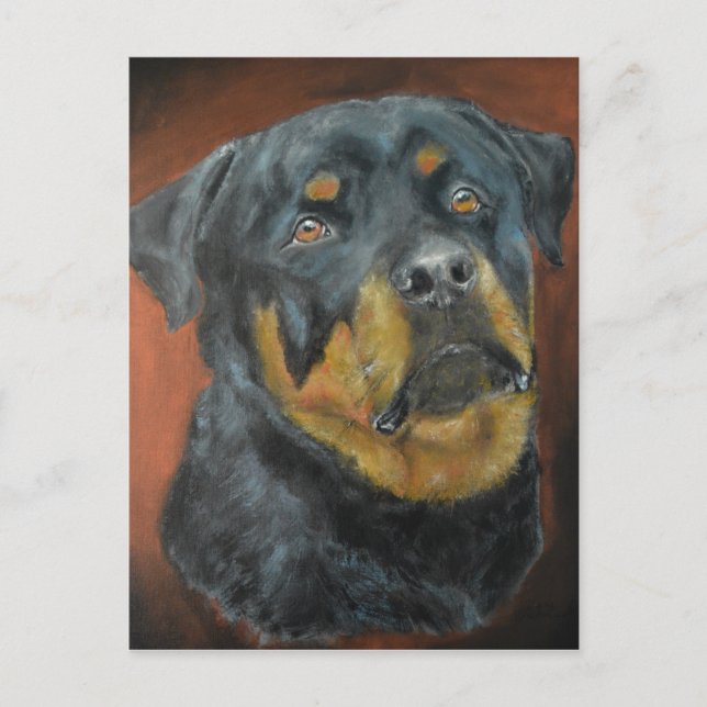 Cartes postales de peinture Rottweiler (Devant)