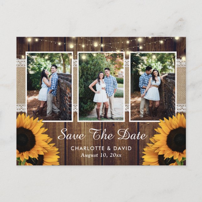 Cartes Postales de Photo de Mariage à Thème Tourne (Devant)