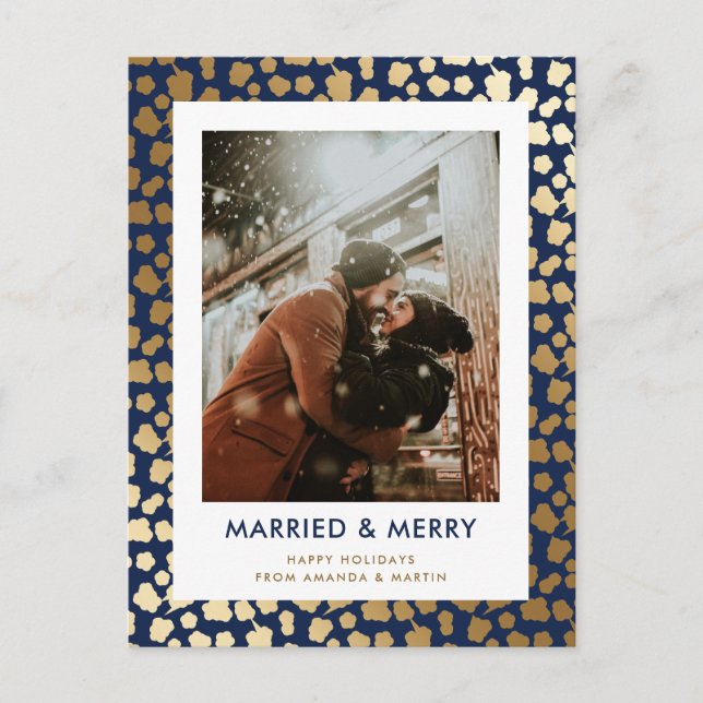 Cartes postales de photos de Noël au mariage bleu  (Devant)