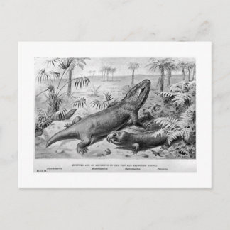 Cartes postales de reptiles triassiques et d'art a