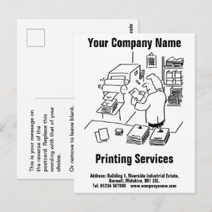 Cartes postales de services d'impression généraux