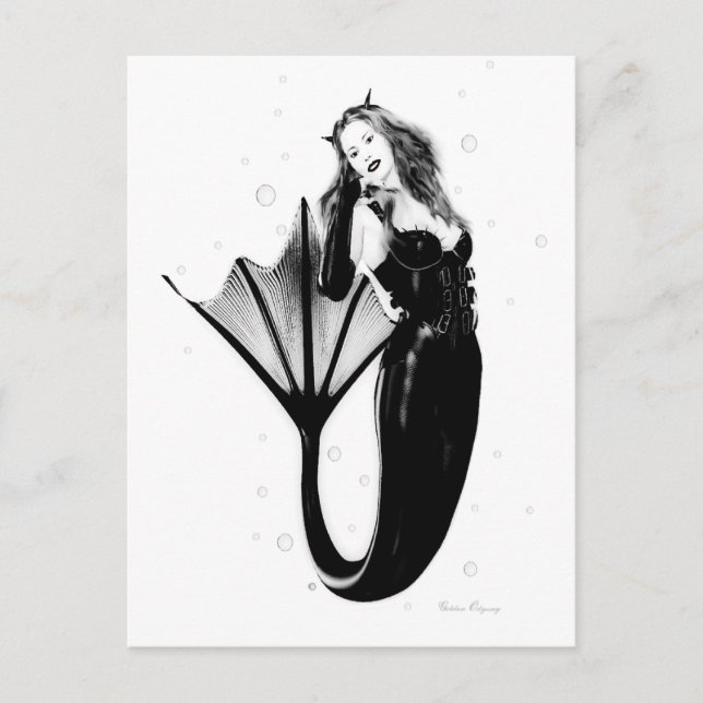 Cartes postales de sirène foncée (Devant)