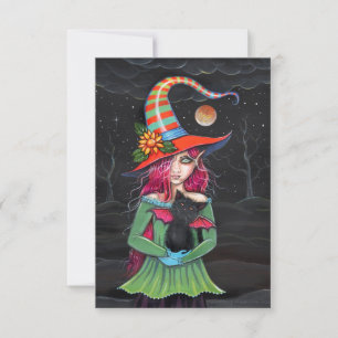 Cartes postales de sorcière Halloween Little Wings
