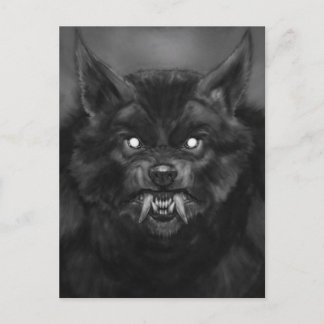 Cartes postales de visage de loup-garou