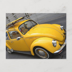 Cartes postales de voiture Vintage Bug Jaune