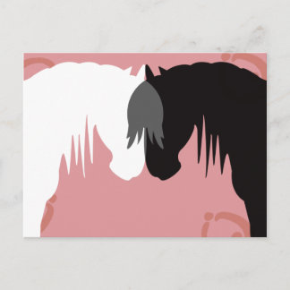 Cartes postales des chevaux Yin et Yang