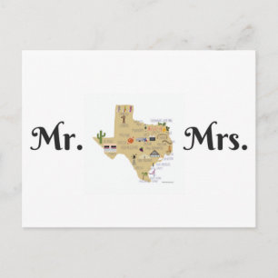 Cartes postales des jeunes mariés du Texas