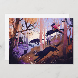 Cartes postales des loups dans la forêt