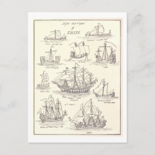 Cartes postales des vieux navires (Devant)