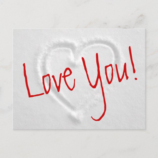 Cartes postales d'hiver romantiques avec coeur tir (Devant)