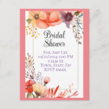 Cartes postales d'invitation de la douche nuptiale
