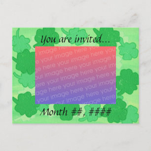 Cartes postales d'invitation de mariage aux trèfle