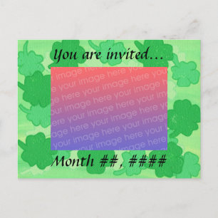 Cartes postales d'invitation de mariage aux trèfle