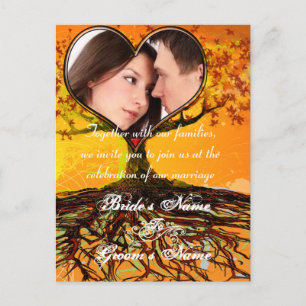 Cartes postales d'invitation de mariage bon marché