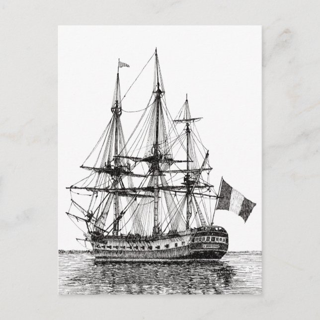 Cartes postales du "Grand Navire Hermione sur la r (Devant)