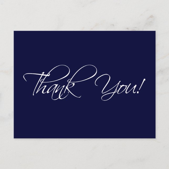 Cartes postales en Merci Mariage bleu marine (Devant)