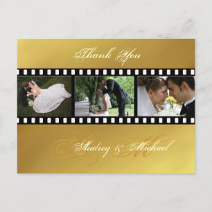 Cartes postales en Merci mariage couleur or