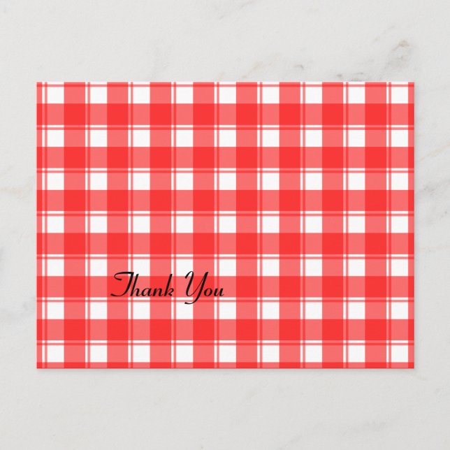 Cartes postales en Merci personnalisé rouge et bla (Devant)