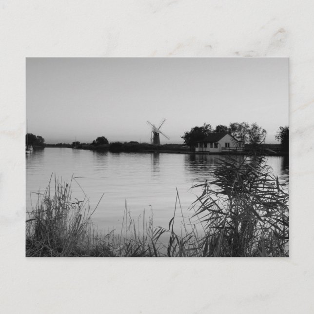 Cartes postales en noir et blanc "River Thurne" (Devant)